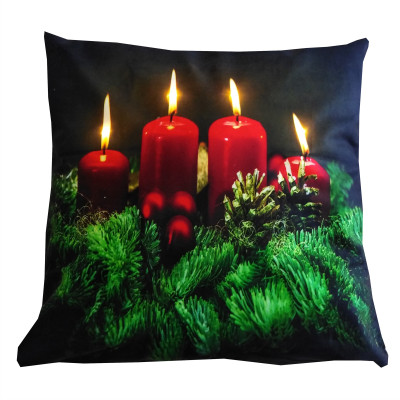 Vánoční polštářek Advent - 45x45 cm s výplní - 2.jakost