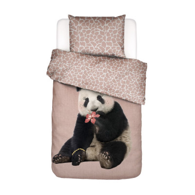 Luxusní povlečení Essenza Panda Dreams pink 140x200, 70x90 - 100% bavlna