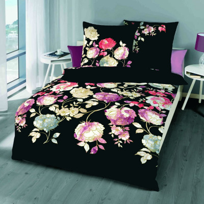 Povlečení Elysian black, 140x200, 70x90 - makosatén