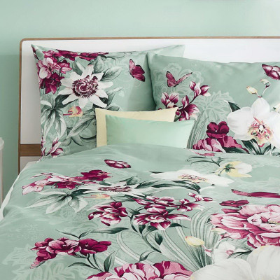 Povlečení Mako satén Euphoria zelenkavá, 140x200, 70x90