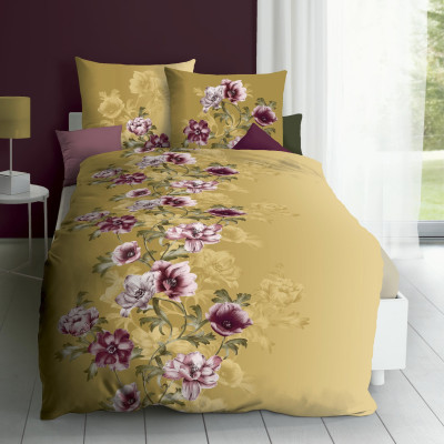 Obliečky Mako satén Victoria gold, 140x200, 70x90