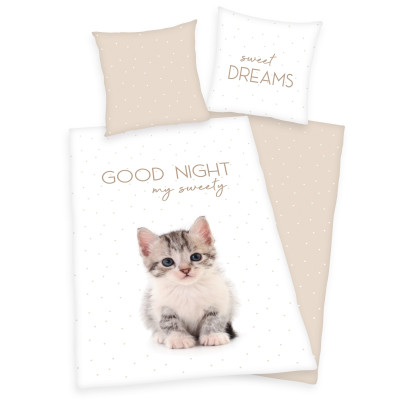 Obliečky Kotě "Sweet dreams"  - 140x200, 70x90 - 100% bavlna