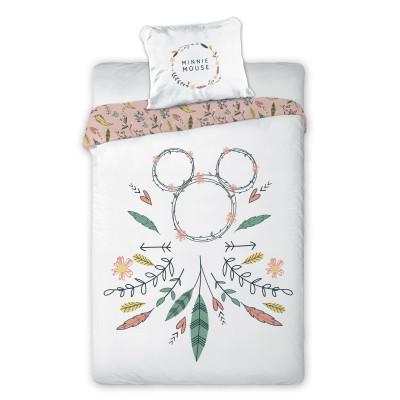 Obliečky Minnie Mouse FR093 - 140x200 + 70x90, 100% bavlna