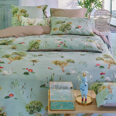 Luxusné obliečky PIP Little Swan grey - 200x200, 2 ks 70x90