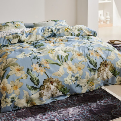 Luxusní povlečení Rosalee Iceblue 140x200, 70x90 - 100% bavlněný satén