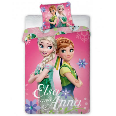 Obliečky do postýlky Frozen Anna a Elsa FR112, 100x135, 40x60, 100% bavlna