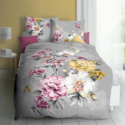 Obliečky Mako satén Euphoria šedá, 140x200, 70x90