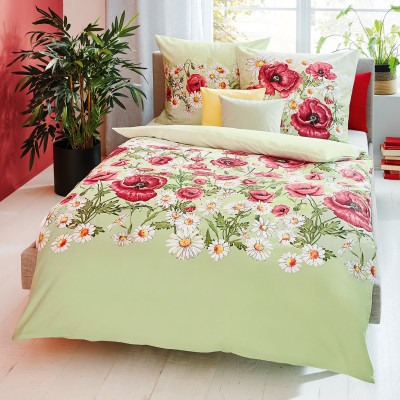 Obliečky Paola zelenkavá, 140x200, 70x90 - makosatén