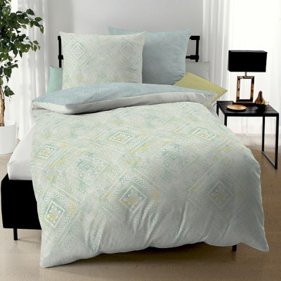 Obliečky Mako satén Louvre jade, 140x200, 70x90