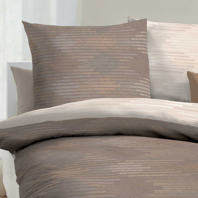 Povlečení Mako satén Ikat nugát, 140x200, 70x90