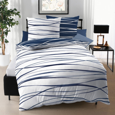 Makosaténové povlečení Motion marine 140x200, 70x90