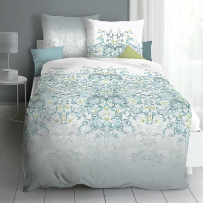 Obliečky Mako satén Odessa zelená, 140x200, 70x90