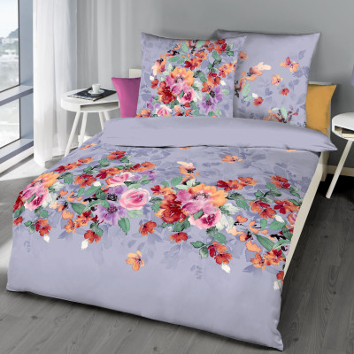 Obliečky Fabienne lila, 140x200, 70x90 - makosatén