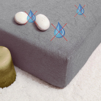 Nepriepustné a prodyšné froté prostěradlo s polyuretanem 160x200 - šedé