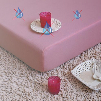 Jersey nepropustné a prodyšné prostěradlo s polyuretanem 60x120 - světle růžové