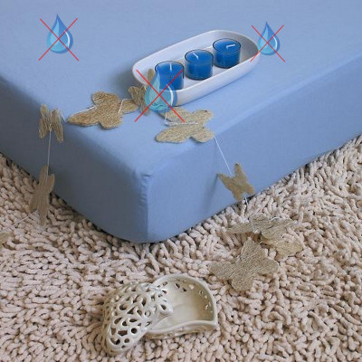 Nepriepustné a prodyšné jersey prostěradlo s polyuretanem 90x200 - světle modré