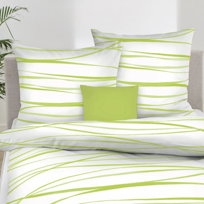 Perkalové povlečení Motion Waves kiwi, 140x200, 70x90