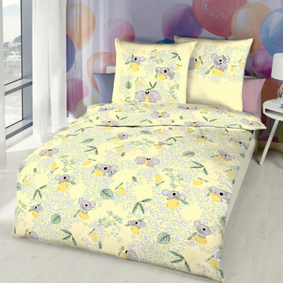 Povlečení Koaly žluté 140x200, 70x90 - 100% bavlna