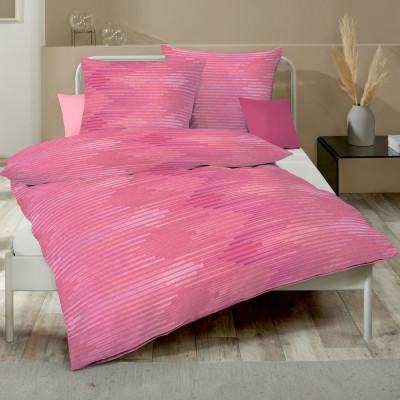 Obliečky Mako satén Ikat pink, 140x200, 70x90