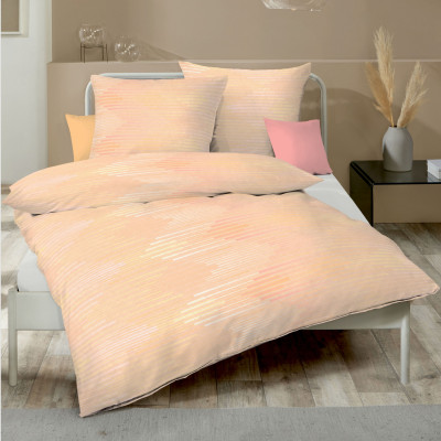 Obliečky Mako satén Ikat apricot, 140x200, 70x90