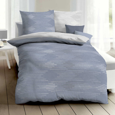 Povlečení Mako satén Ikat holubí šeď, 140x220, 70x90