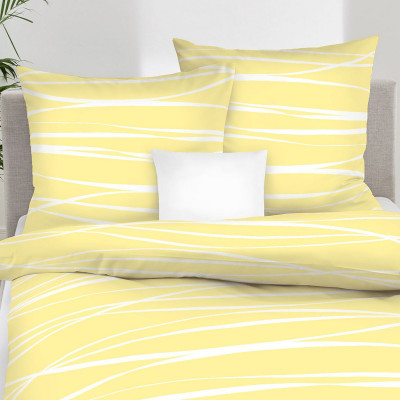 Makosaténové povlečení Motion Colours žluté 140x220, 70x90