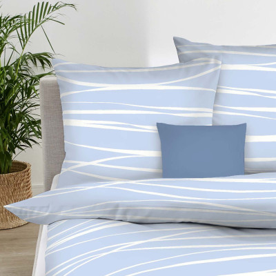 Makosaténové povlečení Motion modré 140x220, 70x90