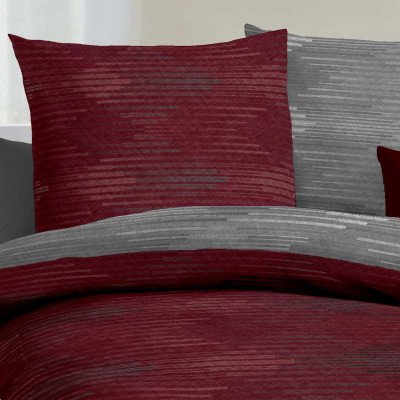 Obliečky Mako satén rubín, 140x220, 70x90