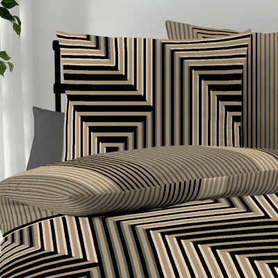 Povlečení Mako satén Escape gold, 140x200, 70x90