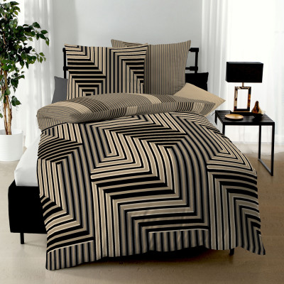 Povlečení Mako satén Escape gold, 140x200, 70x90