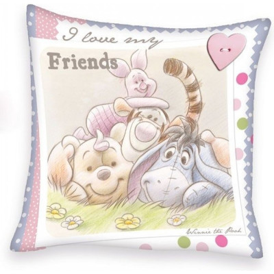 Polštářek s výplní Medvídek Pú a kamarádi -  40x40 cm