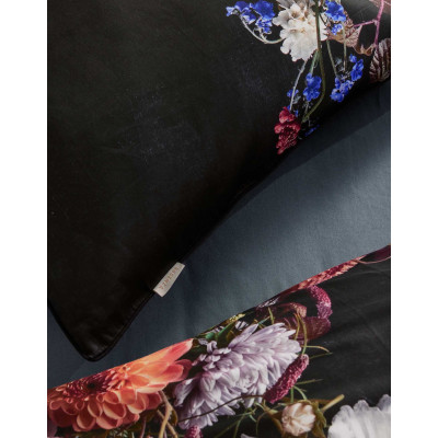 Luxusní povlečení Bouquet anthracite 140x200, 70x90 - 100% bavlněný satén