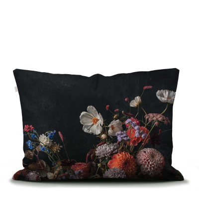 Luxusní povlečení Bouquet anthracite 140x200, 70x90 - 100% bavlněný satén