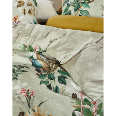 Luxusní povlečení Zina pistache 140x200, 70x90 - 100% bavlněný satén