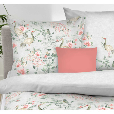 Povlečení Mako satén Pagode kiesel, 140x200, 70x90