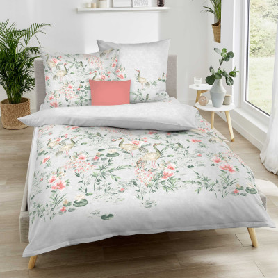 Obliečky Mako satén Pagode kiesel, 140x200, 70x90