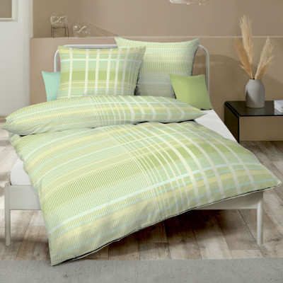 Obliečky Mako satén Jarin zelený, 140x200, 70x90