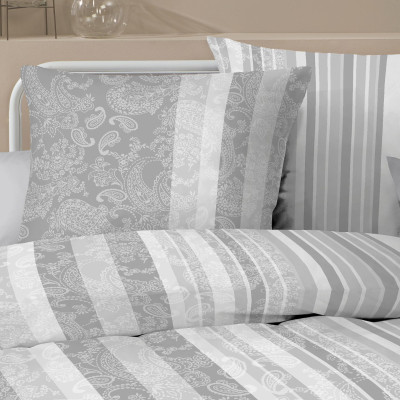 Povlečení Firenze šedé, 140x200, 70x90 - interlock jersey