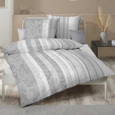 Povlečení Firenze šedé, 140x200, 70x90 - interlock jersey