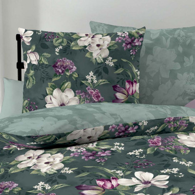 Povlečení Mako satén Magnolia tyrkys, 140x200, 70x90