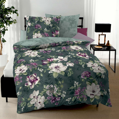 Povlečení Mako satén Magnolia tyrkys, 140x200, 70x90