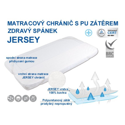 Jersey matracový chránič s PU- nepropustný a prodyšný 60x120 cm
