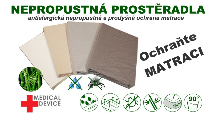 Široký výběr nepropustných prostěradel ochrání vaši matraci - vysoká hygiena lůžka